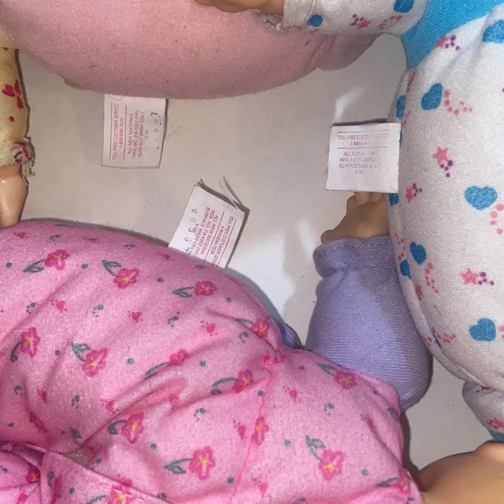 Vintage Take Care Of Me Triplets Interactive Dolls 1997 Set